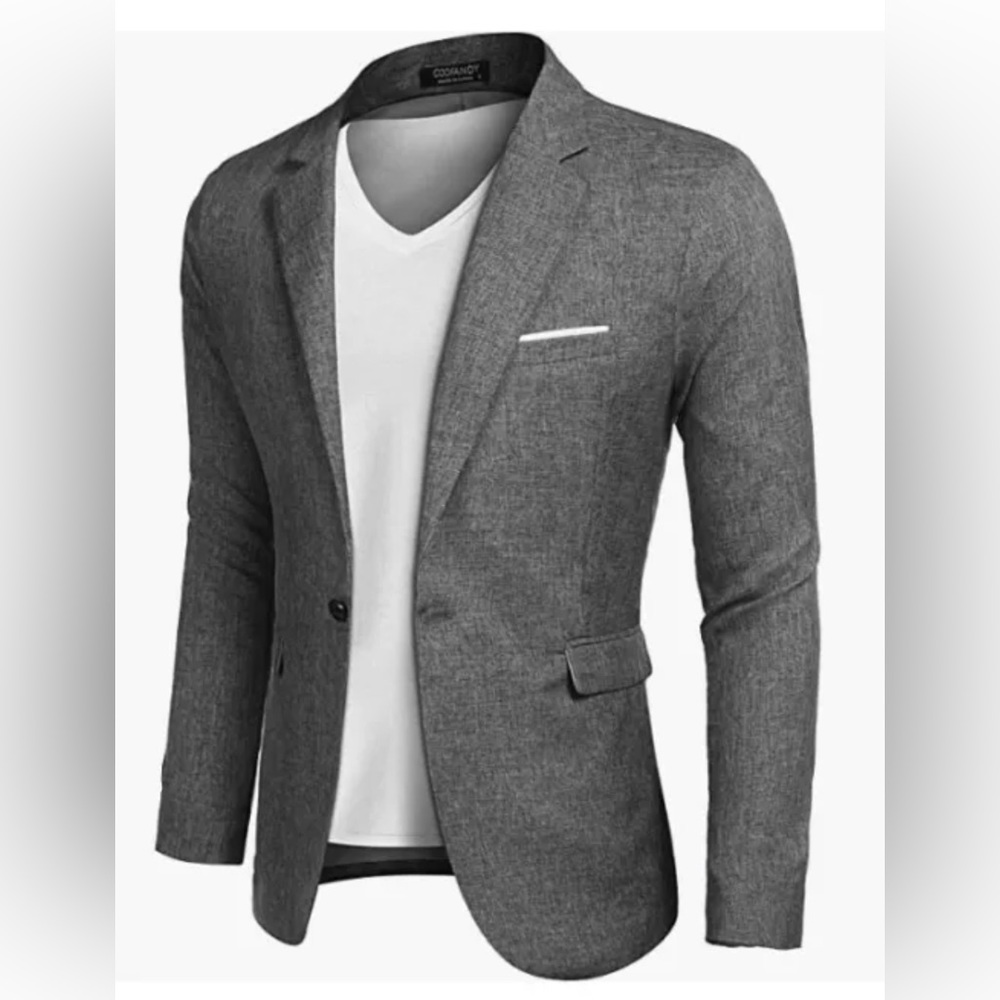 COOFANDY Men's Casual Suit Blazer Jacket Sports Coats One Button Small Plus NWT